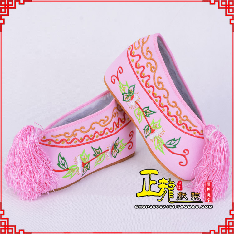 琼海花旦鞋女绣花彩鞋 舒适款草花内高彩鞋