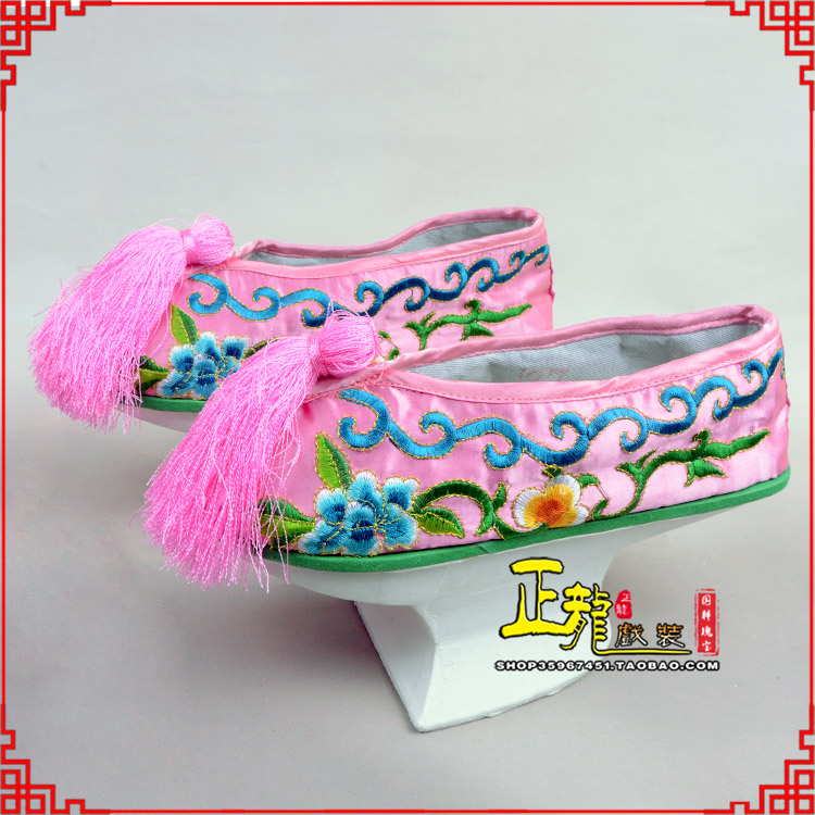 琼海京越剧戏鞋花盆底清朝皇后贵妃宫女花盆底 旗鞋