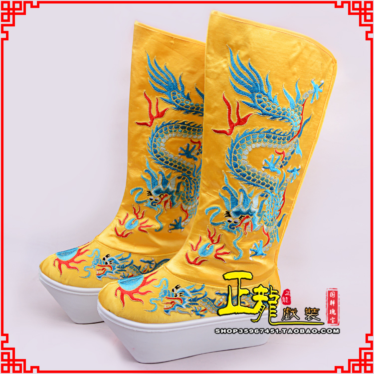 琼海皇帝龙靴变脸靴绣龙靴子厚底官靴 好龙高靴