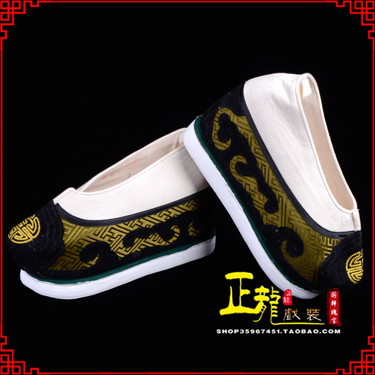 琼海戏鞋方口鞋老生鞋老旦鞋三义斋纸底内高福字履