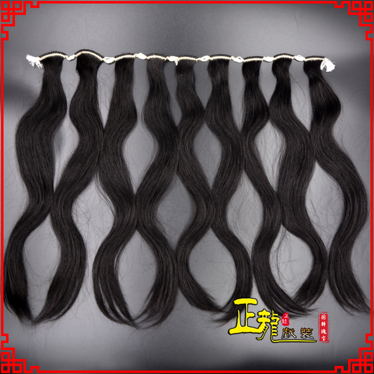 琼海京剧戏曲头饰包大头青衣旦角水鬓 手工加密真发片子