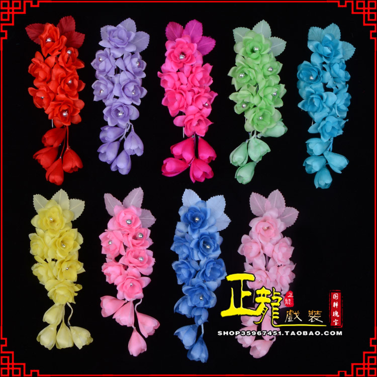 琼海鬓花头饰小花头花 真丝绢花