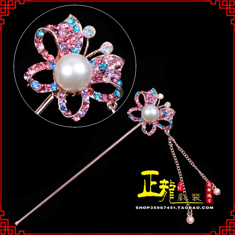 琼海花旦小姐青衣头饰簪子 蝴蝶发簪