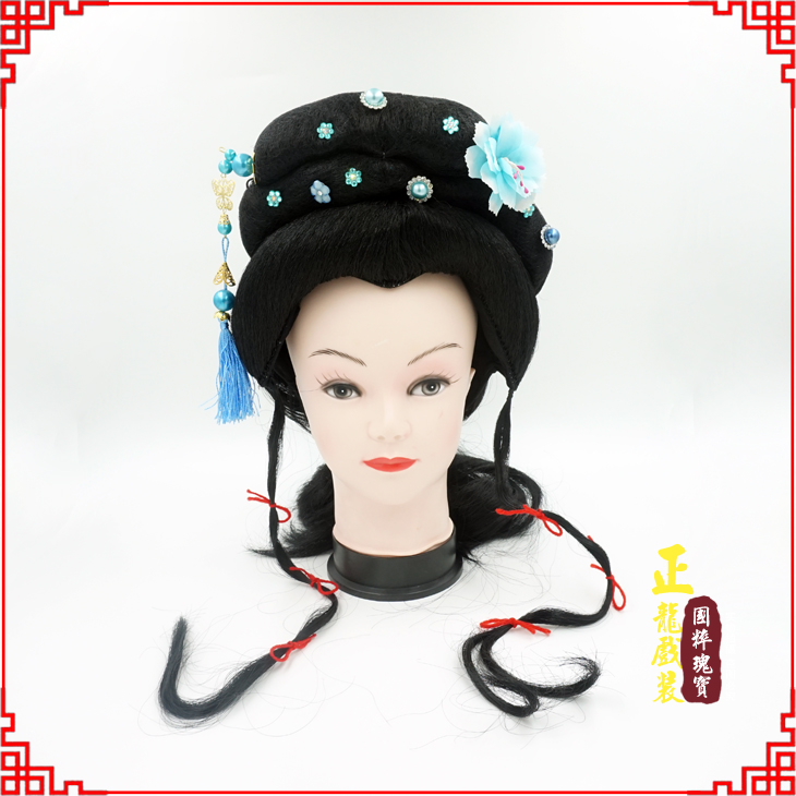 琼海戏剧服装京剧越剧小旦花旦丫鬟假发 小姐头套